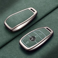 【Suede Leather】Car Key Case Cover Key Fob Shell For Mercedes Benz A C E S G Class GLC CLE CLA GLB GL