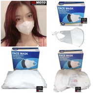 1BOX isi 50Pcs Masker Duckbill RN Face Mask/Duckbil PUTIH/Duckbill 3 Ply Face Mask/Earloop Face Mask