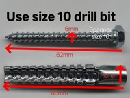 Metal Wall Plug / Wall Plug Besi / Iron Extension Anchor (Pack of 10)