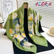 HIGH QUALITY 90x90cm square silk scarf with box - head turban - 90x90 cm scarf, crow's beak bandana 