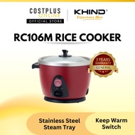 Khind RC106M 0.6L Anshin Rice Cooker Multi Rice Cook Alpha Red Rice Steamer Periuk Nasi Elektrik