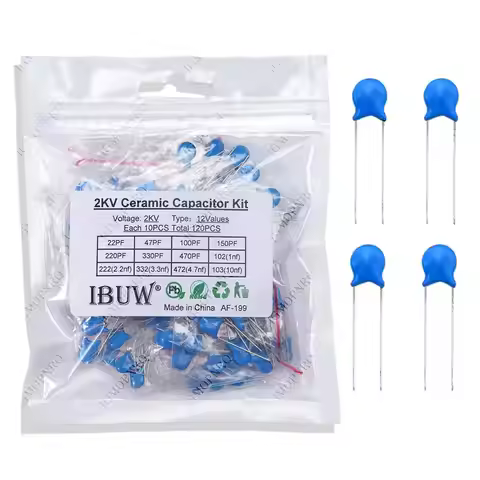 DIY KIT 120PCS=12value*10PCS 2KV Ceramic capacitor KIT 2KV 22P 47P 100P 150P 220P 330P 470P 102 222 