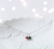 聖誕禮物 / 聖誕紅 - 施華洛世奇水晶 925銀手鍊