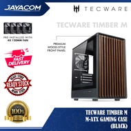 Tecware Timber M TG M-ATX Gaming Case – Black (Wood-Style Front Panel / Tempered Glass / 4x 120mm Fa