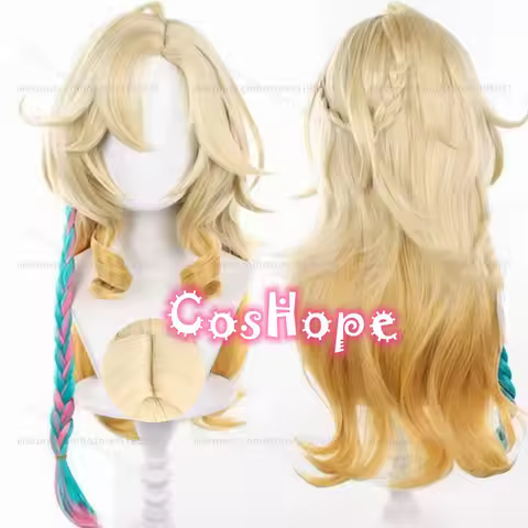 Xilonen Cosplay Wig 70cm Long Pre Braided Light Golden Gradient Wig Cosplay Anime Wigs Heat Resistan