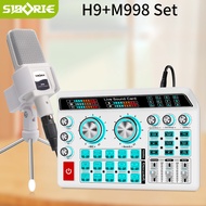 Siborie soundcard H9+M998 Mic paket lengkap Mixer Bluetooth sound card for Streaming Langsung DJ Sia