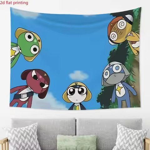 1pc S-Sgt. Frog Keroro Gunso Wall Tapestry Cute Anime Cartoon Wall Hanging Aesthetic Room Decor For 