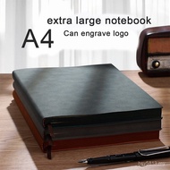 (Logo can be engraved) A4 thick soft leather notebook, office notepad, business meeting minutes, stu