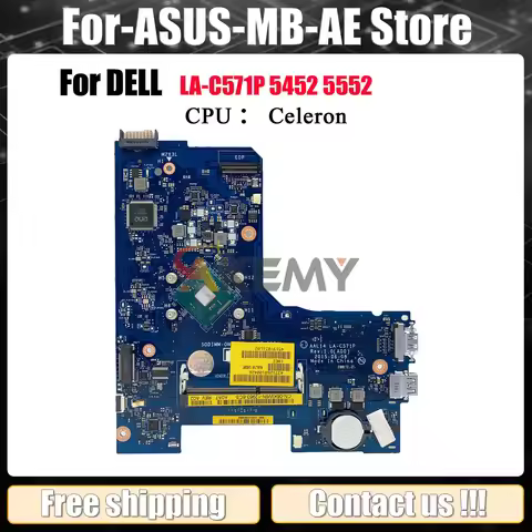 LA-C571P Motherboard for DELL Inspiron 5452 5552 Laptop with Pentium CPU, AAL14 CN-0F77J1 F77J1 100%