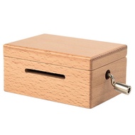 AIBINELO-15 Tone DIY Hand-Cranked Music Box Wooden Box with Hole Puncher and Paper Tapes Musical Ins