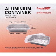No.4438-P Aluminium Foil Tray with Cover (1 PACKET X 5 PCS)