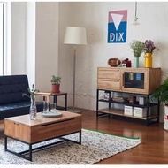 鐵藝實木餐邊櫃loft工業風玄關桌置物架北歐