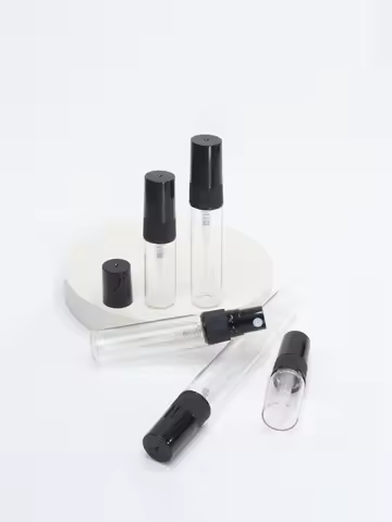 8pcs 2ml glass spray bottle, 3ml portable perfume bottle, 5ml empty refillable cosmetics container,