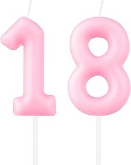 Macaron Number Birthday Candles, Pastel Pink 18th Birthday, Macaron Pink Number 18 Cake Candles, Mac