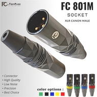 Jack Jek Socket FIRSTCLASS Canon XLR Male FC 801M Original 3 Pin Gold Plated Socket XLR Canon Cowok 
