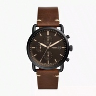 The Commuter Chronograph Men's Quartz Watch, Brown Dial, Brown Leather Strap, Business Casual Style,