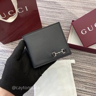 GUCCI Wallet 馬銜扣設計 男款 黑色 銀包
