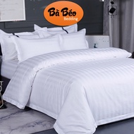 Bộ vỏ chăn cotton ga gối sọc trắng khách sạn 3F DÀNH CHO NỆM CAO TỪ 14 - 25CM Bộ Chăn Ga Gối Cotton