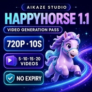 HappyHorse 1.1 AI Video Generation Pass 720p 10s | Text Image Reference to Video | Aikaze Studio