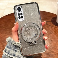 Casing redmi note 11s redmi note 11 pro 5g redmi note 11 4g Luxury Magnetic Charging Phone Case Electroplated Gradual Glitter Silicone TPU Cover + Ring Stand