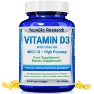 Vitamin D3 4000 IU Dietary Supplement to Promote Healthy Bone & Immune Function, Easy-to-Swallow 360