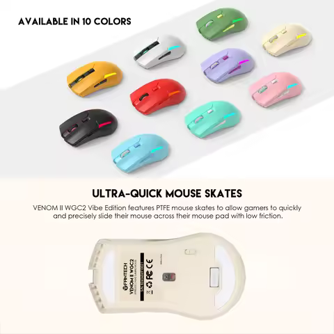 FANTECH VENOM II WGC2 Wireless Mouse Huano 20 million Switch 2.4Ghz Office Mouse Mice 4000DPI Pixart
