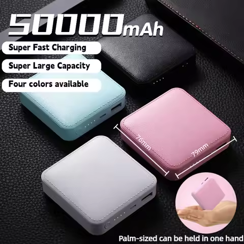50000mAh Power Bank High Capacity Super Fast Charging Powerbank Portable Battery Charger Compact And