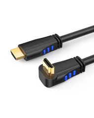CableCreation 4K HDMI Cable 3ft - Upward Angle 90 Degree Right Angle 4K HDMI Cable - Supports 4K@60H