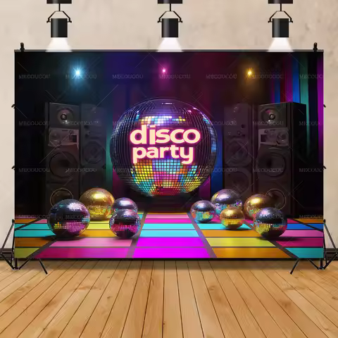 Disco Party Korean pop music Photography Backdrop Disco 70's 80's 90's Music Stage Party Shining Lig