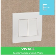Schneider Electric Vivace Light Switch - 2 Gang 2 Way - KB32_WE_G3