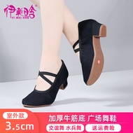 Middle-Aged and Elderly Dancing Shoes Women's Soft Bottom Black Show Dancing Shoes Flats Shoes for Square Dance Ballroom Dancing Shoes Canvas Spring &amp; Fall