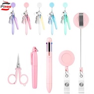 PINOU Nurse Ballpoint Pen, Buckle Clip Badge Holder Retractable Nurse Pen, Nurse Accessories Scalabl