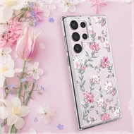 Samsung S26/S25/S24/S23 輕薄軍規防摔水晶彩鑽殼-小清新-粉劍蘭
