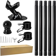 TULIADU Upgraded Flag Pole Kit Position Bracket Holder Spinning Rings - 1.3FT to 6Ft 1" Metal Flagpo