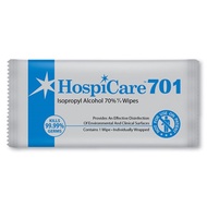 HOSPICARE 701, ISOPROPYL ALCOHOL 70% WIPES, (1 PKT X 100 Sheets), individually packed, SZ.20CM X 20C