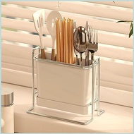 HS 304 Stainless Steel Chopstick Holder Kitchen Drain Rack Countertop Spoon Storage Box HS