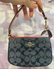 經典coach nolita 15 牛仔帆布 手腕包 小廢包 麻雀包
