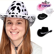 UQPYO Cowgirl Hat Women Fashion Cosplay Costume Party Performance Sequin Cowgirl Hats