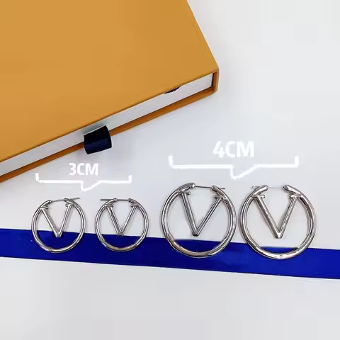 Women Hoops Earrings Women Big Circle Simple Earring Jewelry Luxury Designer Earrings Letter Stud Ea