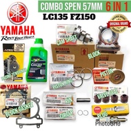 (BERANI JAMIN) 100% ORIGINAL HLY YAMAHA COMBO SET 57MM FOR LC135 V1 - V8 Y15 Y15ZR FZ150 ESR COOLANT