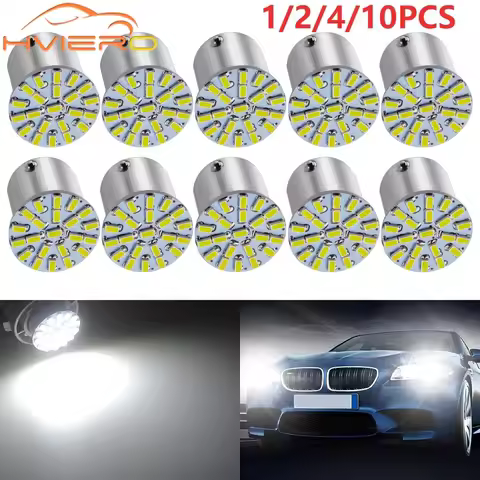 1/2/4/10X P21W White Red Green 1157 BAY15D 1156 BA15S 3014 22SMD Car Brake Turn Light Parking Led Ba