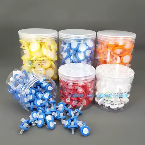 100pcs/box Laboratory 13/25mm Disposable Syringe Filter with 0.22um or 0.45um PES/MCE/Nylon/ PTFE/PE