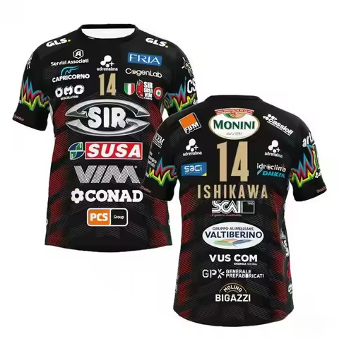 Ishikawa Home Champions Sportswear Men Women No. 14 Volleyball Jersey Sir Safety Perugia Tshirt Matc