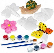 ArtCreativity Insect Plaster Painting Kit for Kids - 6 Garden-Inspired Plaster Figurines, 2 Paint Se