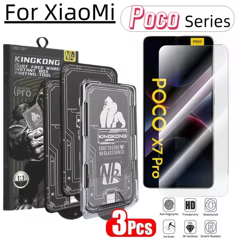 3-Pack HD Tempered Glass Screen Protector for XiaoMi Poco X6Pro/X7Pro/F6Pro/F7Pro/F7Ultra/M6Pro/C65/