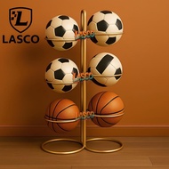 8MM IRON PREMIUM IRON 2-SIDED BALL RACK/ – Basketball & Football Stand | Sports Ball Storage Rack by
