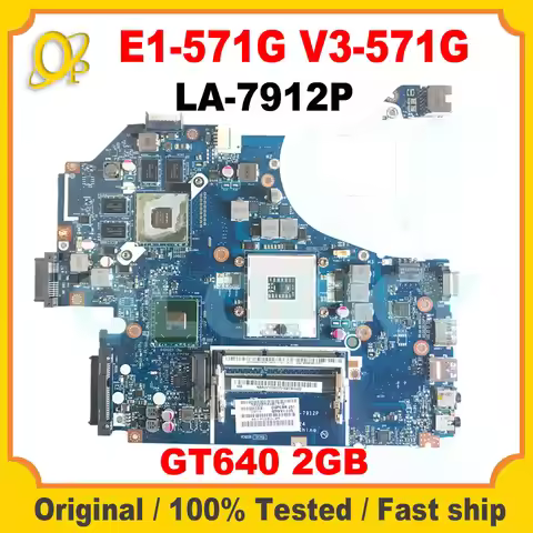 Q5WVH Q5WV1 LA-7912P HM77 motherboard for Acer ASPIRE E1-571G V3-571G Laptop motherboard with GT640 