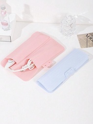 1 件耐熱矽膠捲髮棒支架袋適用於粉色、藍色、白色捲髮棒
