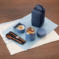 膳魔師 - THERMOS 燜燒罐食物盒連飯袋輕便套裝 保溫壺 保溫飯盒 JEE-550 (深藍) [平行進口貨品]