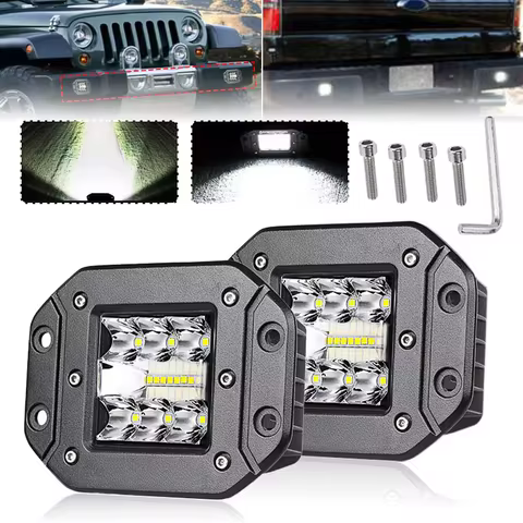 5 Inch 39W Flush Mount LED Work Light For Jeep Wrangler Car Truck Offroad Spot Beam Lenses LED Pods 